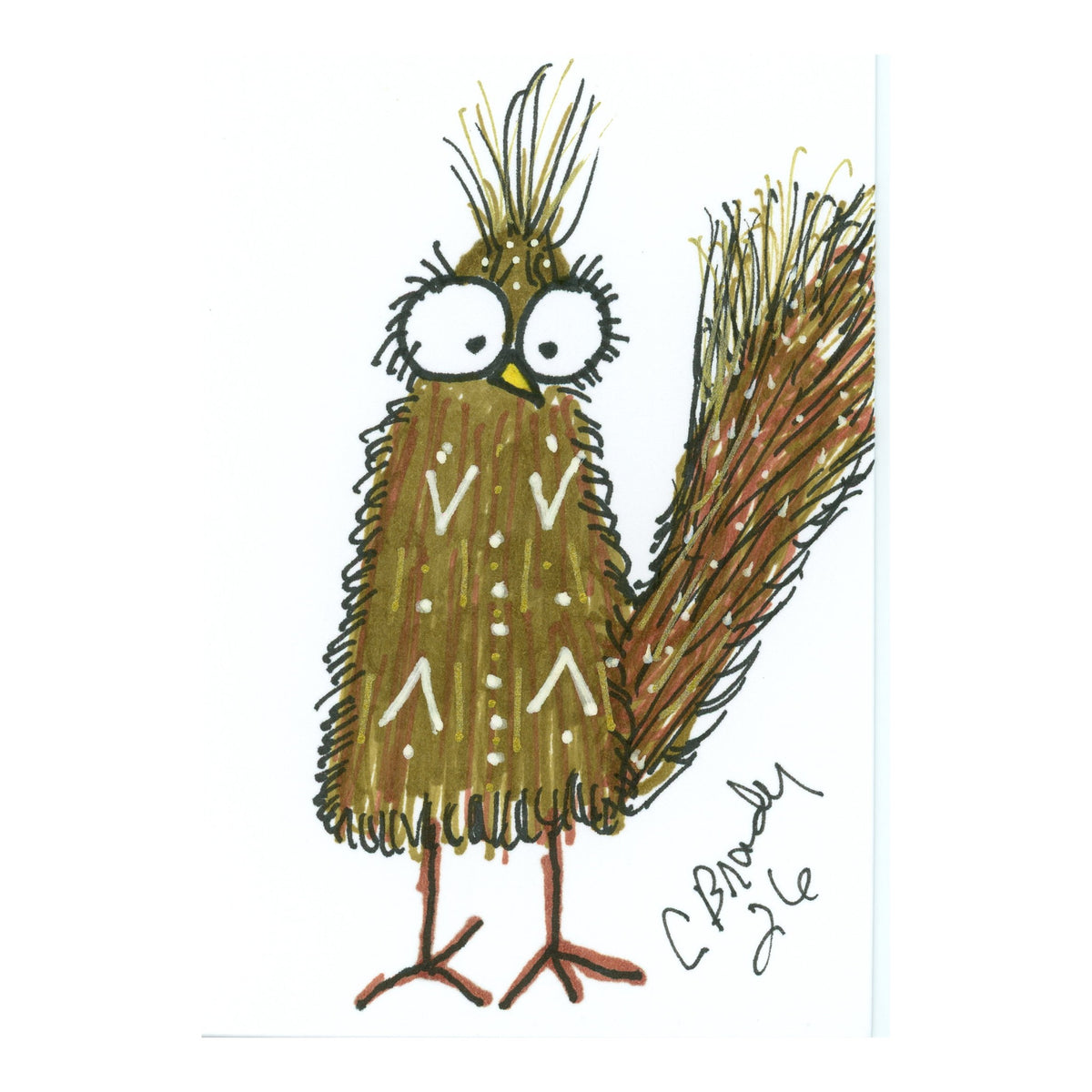 Tiny Perch Original - TPS-163 - Bushy-Tail Bert - 1 of 1 Original Art