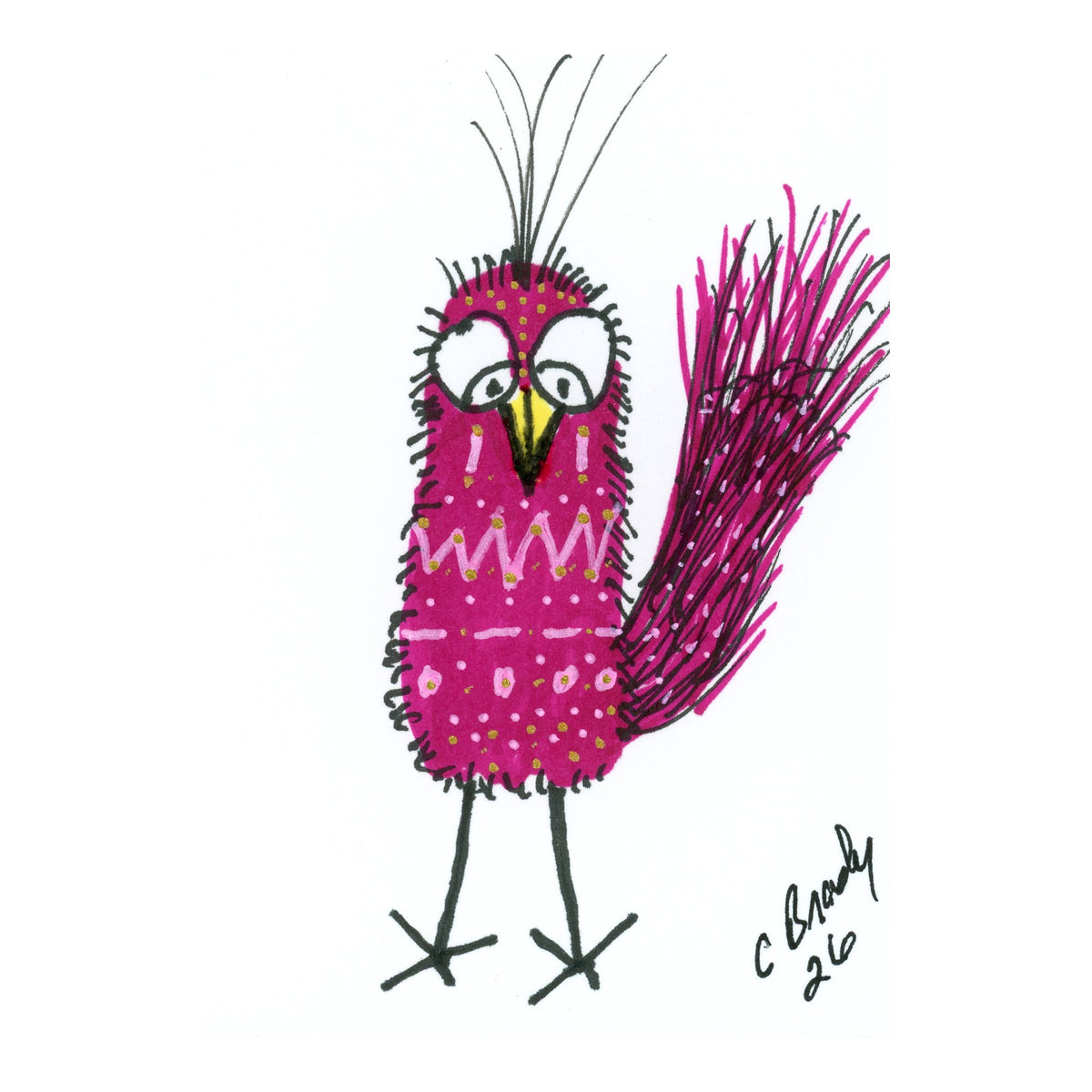 Tiny Perch Original - TPS-172 - Fuchsia Faye - 1 of 1 Original Art