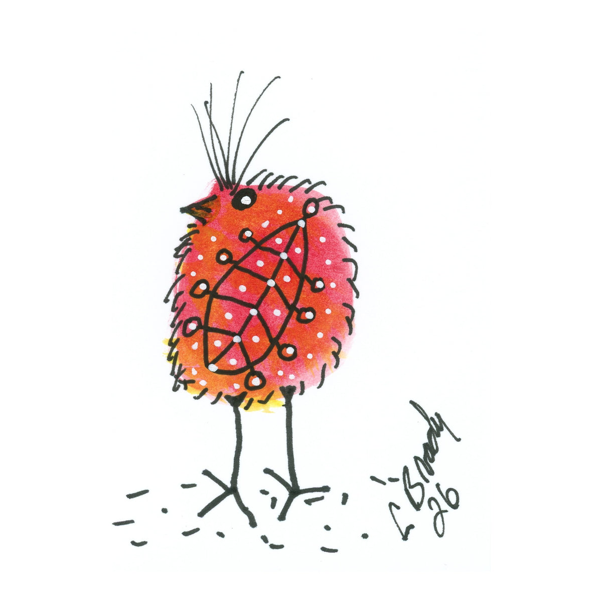 Tiny Perch Original - TPS-178 - Ruby Dot - 1 of 1 Original Art
