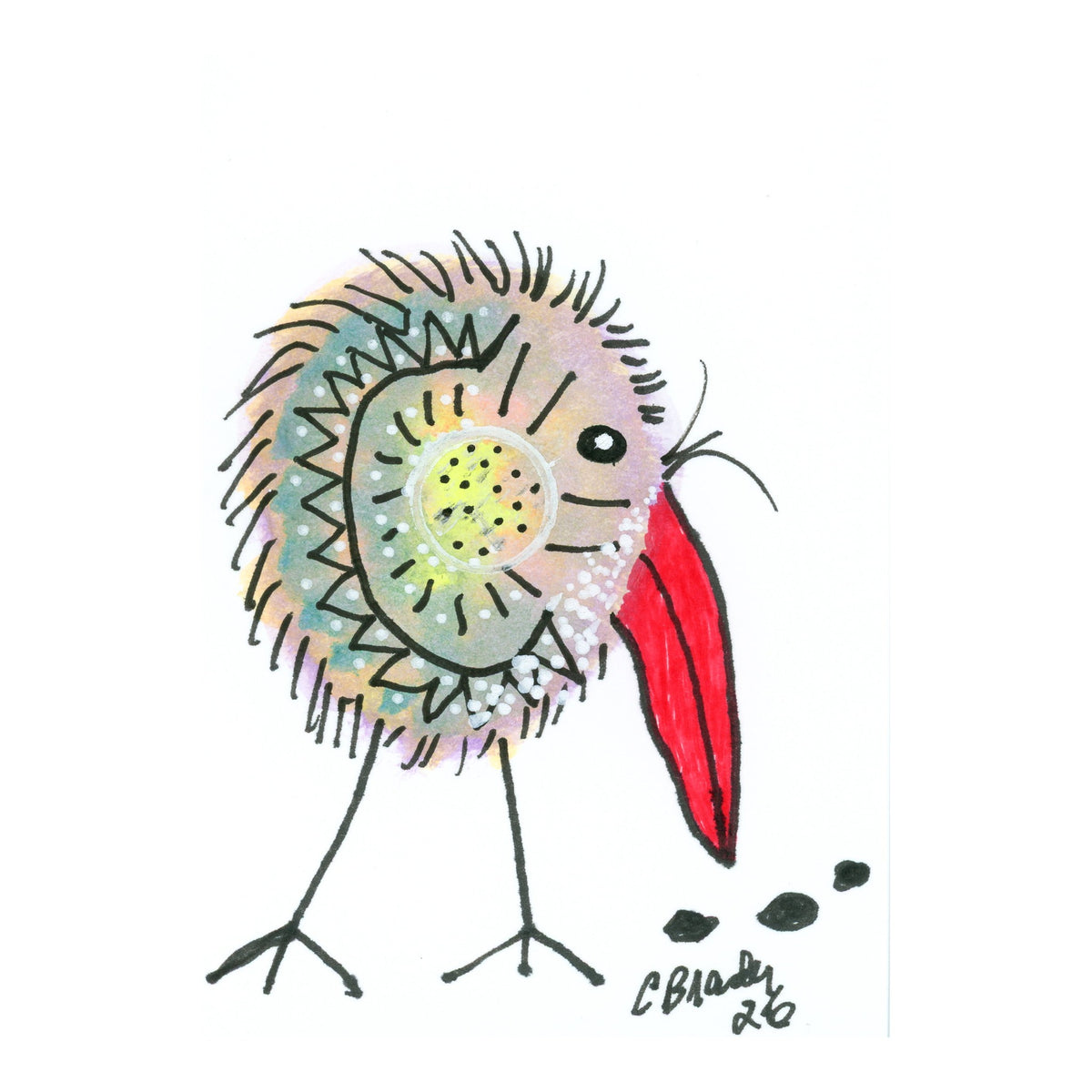 Tiny Perch Original - TPS-181 - Big Beak Betty - 1 of 1 Original Art