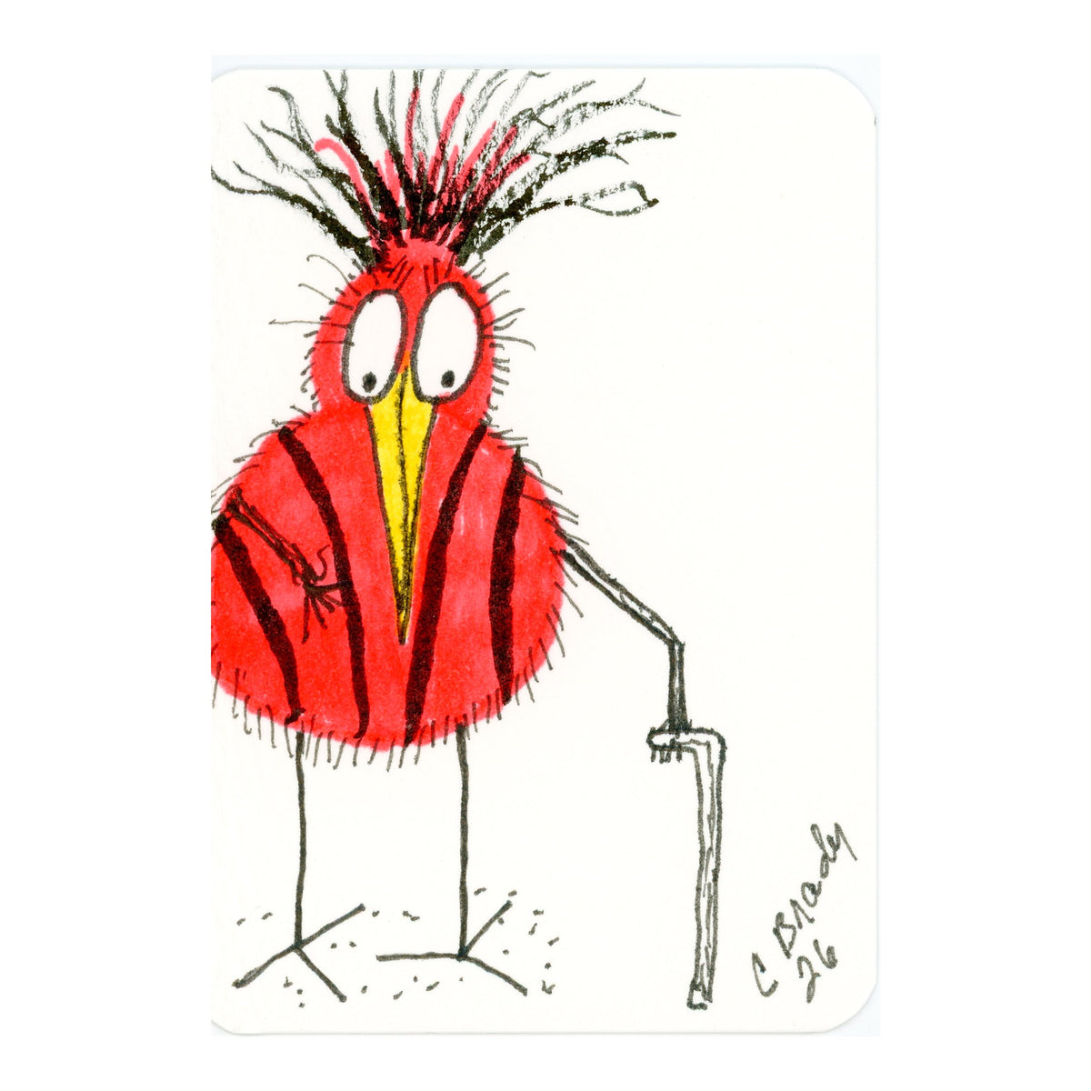 Tiny Perch Original - TPS-224 - Old Bird - 1 of 1 Original Art