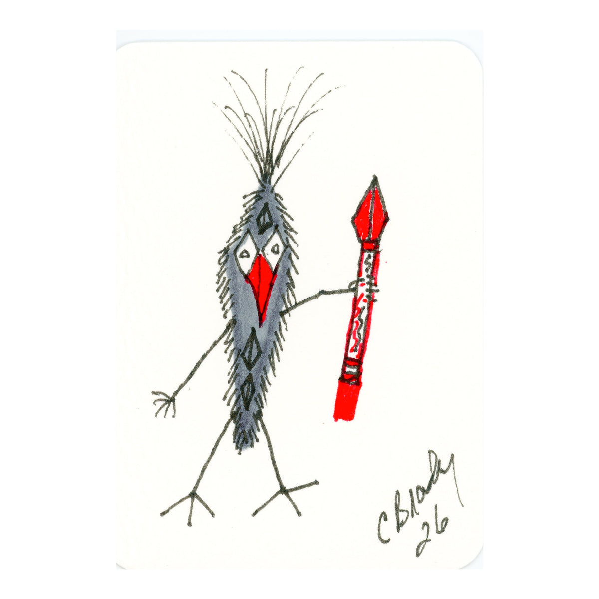 Tiny Perch Original -TPS-232 Spearhead Sam - 1 of 1 Original Art