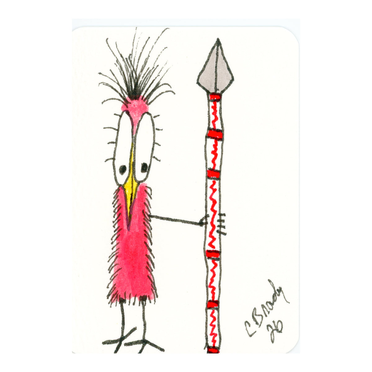 Tiny Perch Original -TPS-236 Slim Spearman - 1 of 1 Original Art