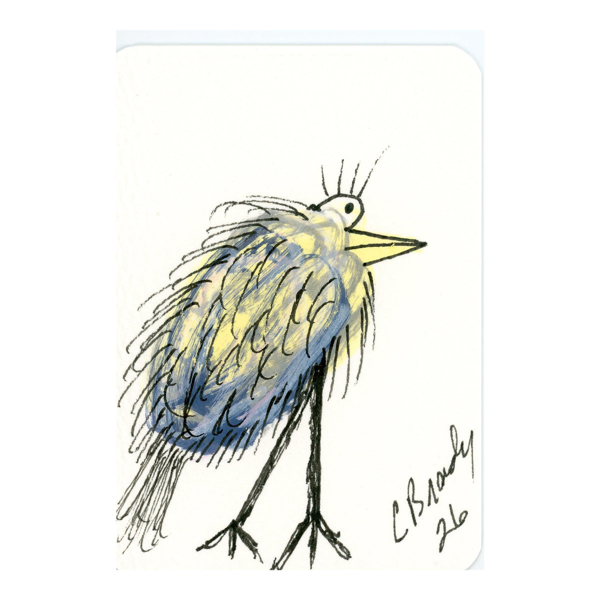 Tiny Perch Original -TPS-265 Storm Cloud Bird- 1 of 1 Original Art