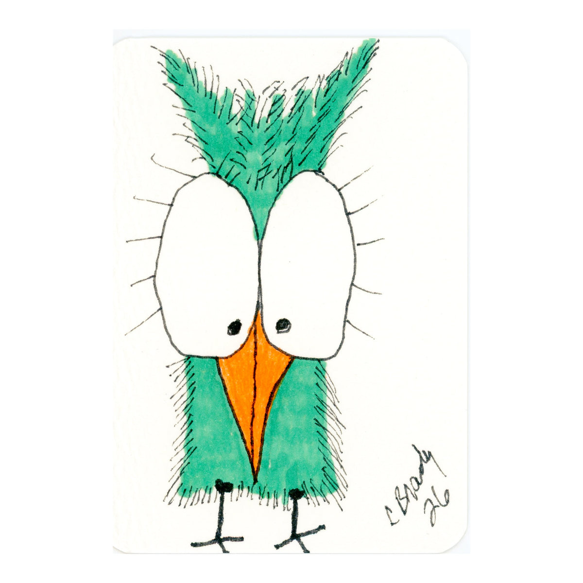 Tiny Perch Original -TPS-274 Teal Tot- 1 of 1 Original Art