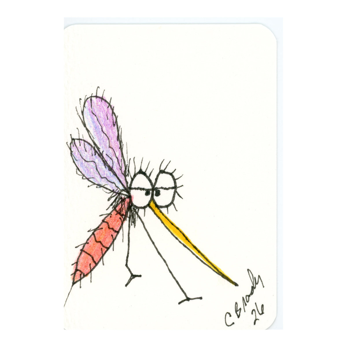 Tiny Perch Original -TPS-M35 | Priscilla Pinkwing 1 of 1 Original Art