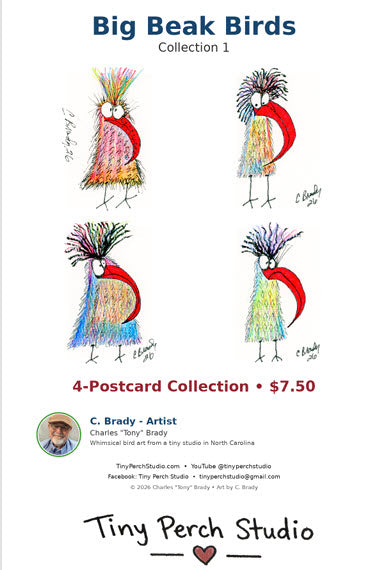 Big Beak Birds – Collection 1 | Set of 4 Art Postcards
