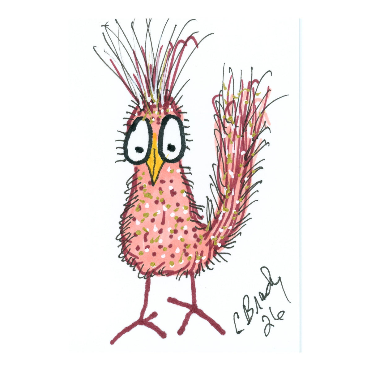 Tiny Perch Original - TPS-173 - Peaches - 1 of 1 Original Art
