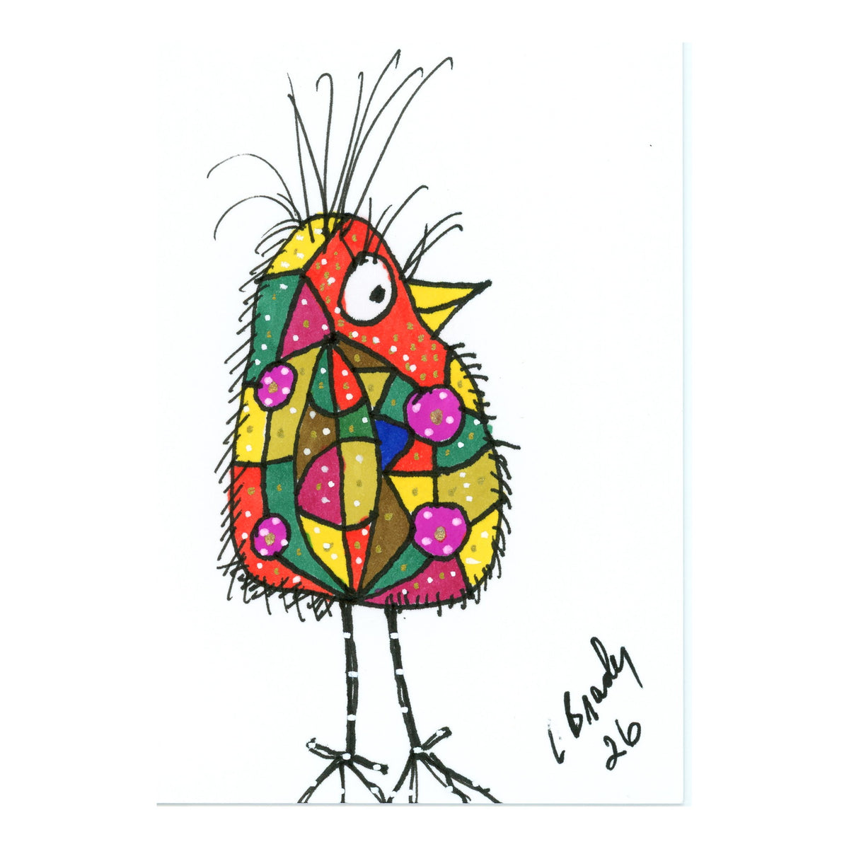 Tiny Perch Original - TPS-186 - Stained Glass Stella - 1 of 1 Original Art
