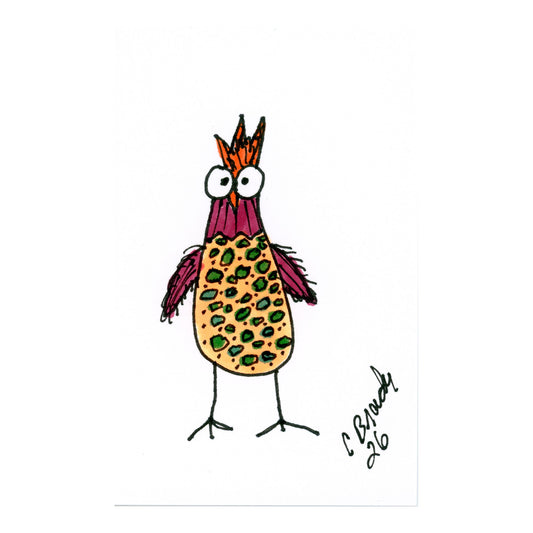 Tiny Perch Original - TPS-207 - Pizza Bird - 1 of 1 Original Art