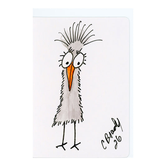 Tiny Perch Original - TPS-216 - Long Tall Gray - 1 of 1 Original Art
