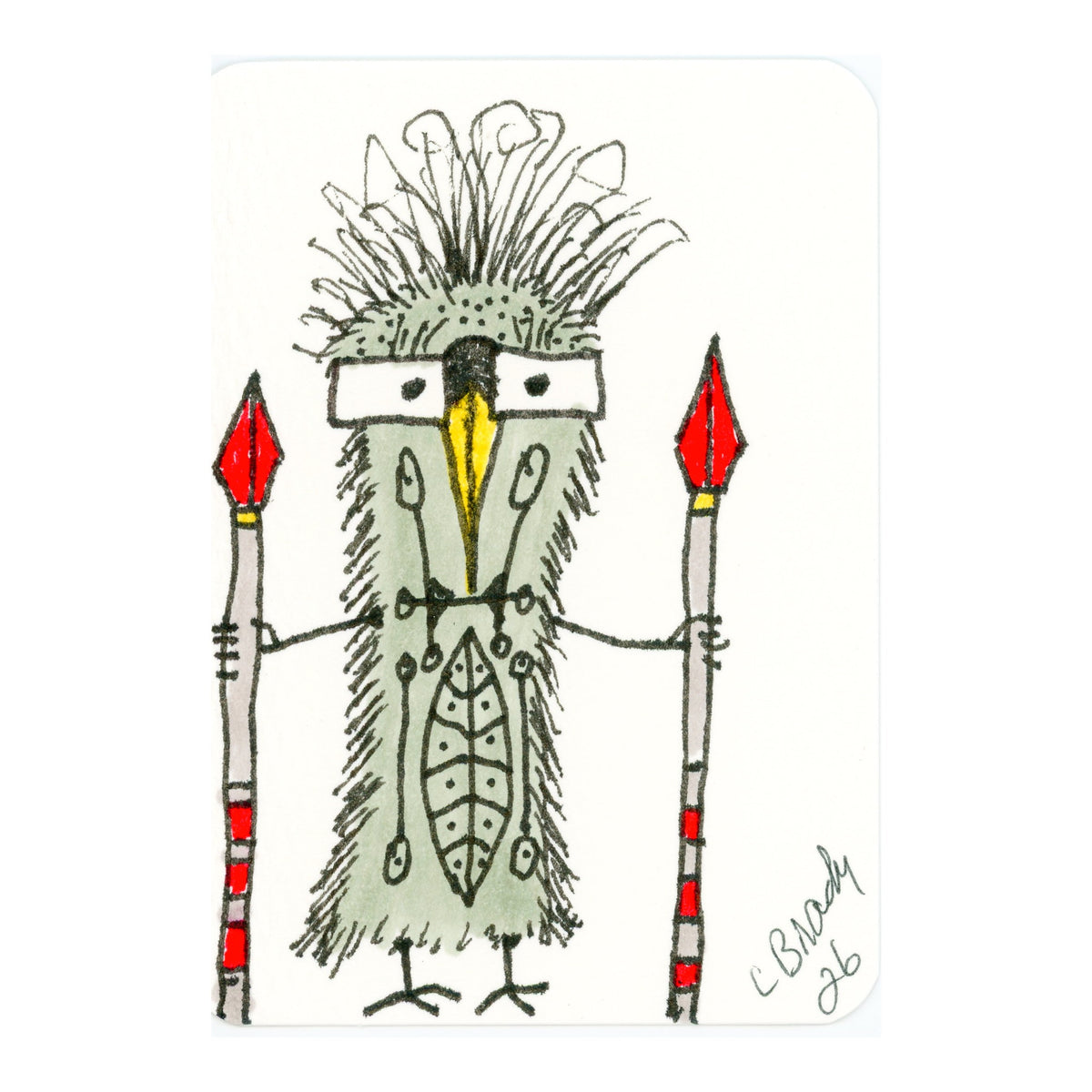 Tiny Perch Original -TPS-233 Double Trouble Warrior - 1 of 1 Original Art