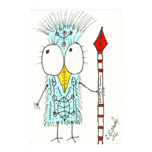 Tiny Perch Original -TPS-235 Turquoise Warrior - 1 of 1 Original Art