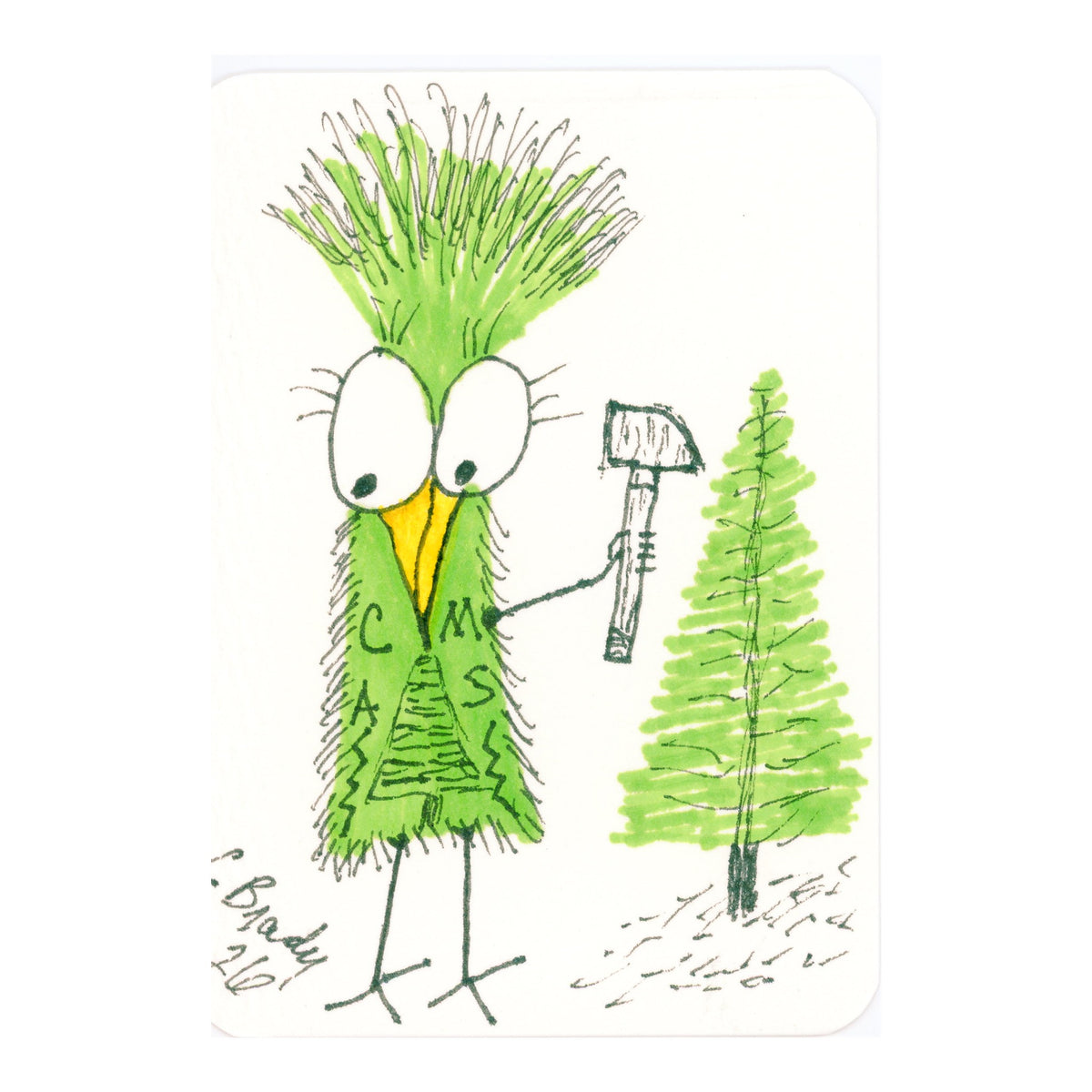 Tiny Perch Original -TPS-248 Axel Evergreen - 1 of 1 Original Art