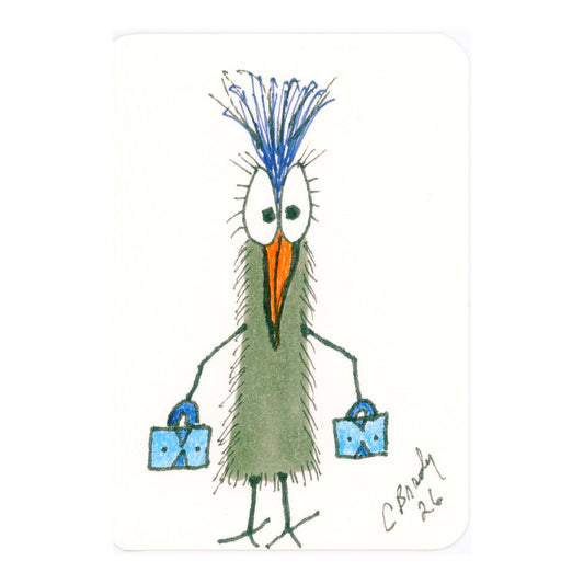 Tiny Perch Original -TPS-249 Baggage Claim Betty - 1 of 1 Original Art