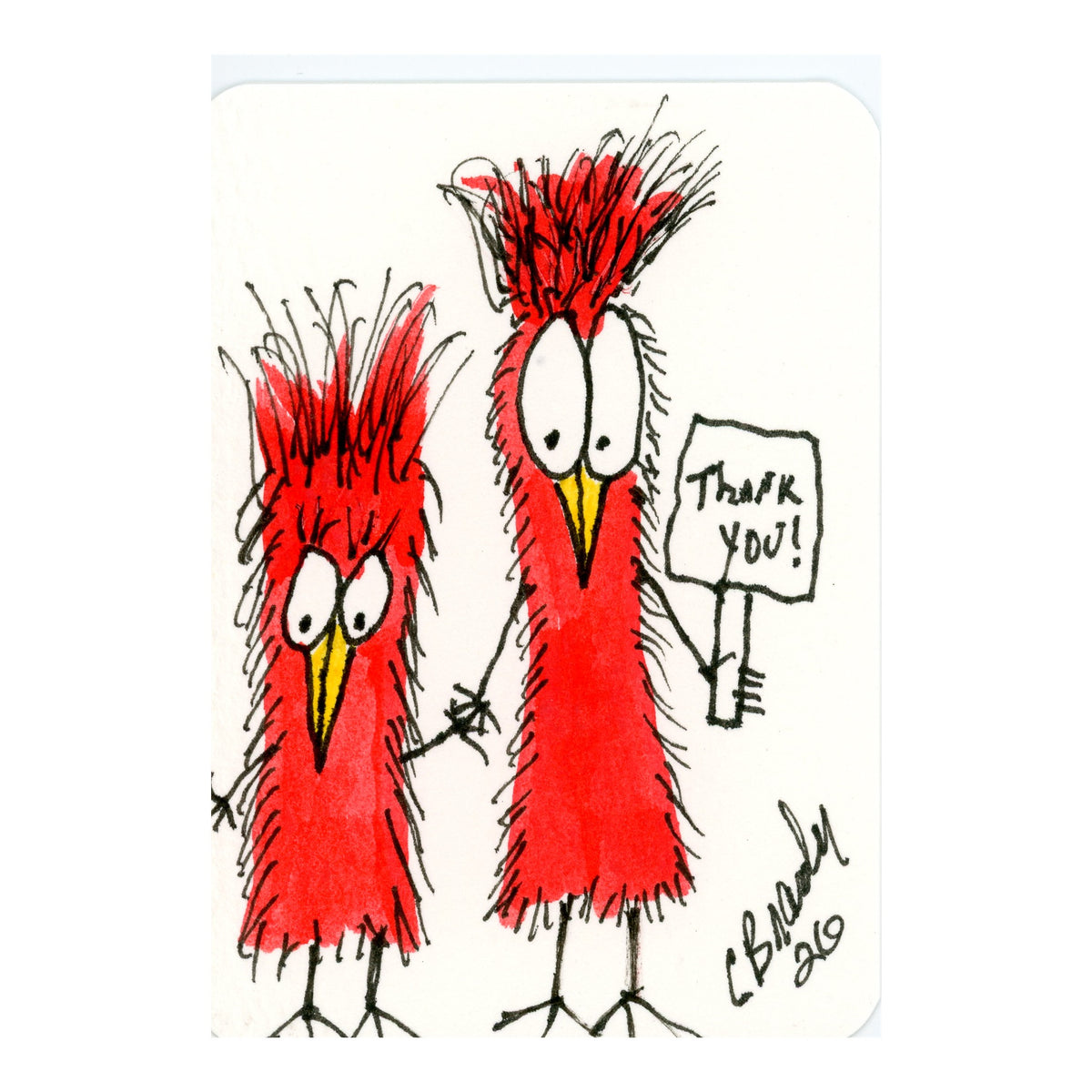 Tiny Perch Original -TPS-255 Thank-You Birds- 1 of 1 Original Art
