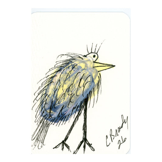 Tiny Perch Original -TPS-265 Storm Cloud Bird- 1 of 1 Original Art