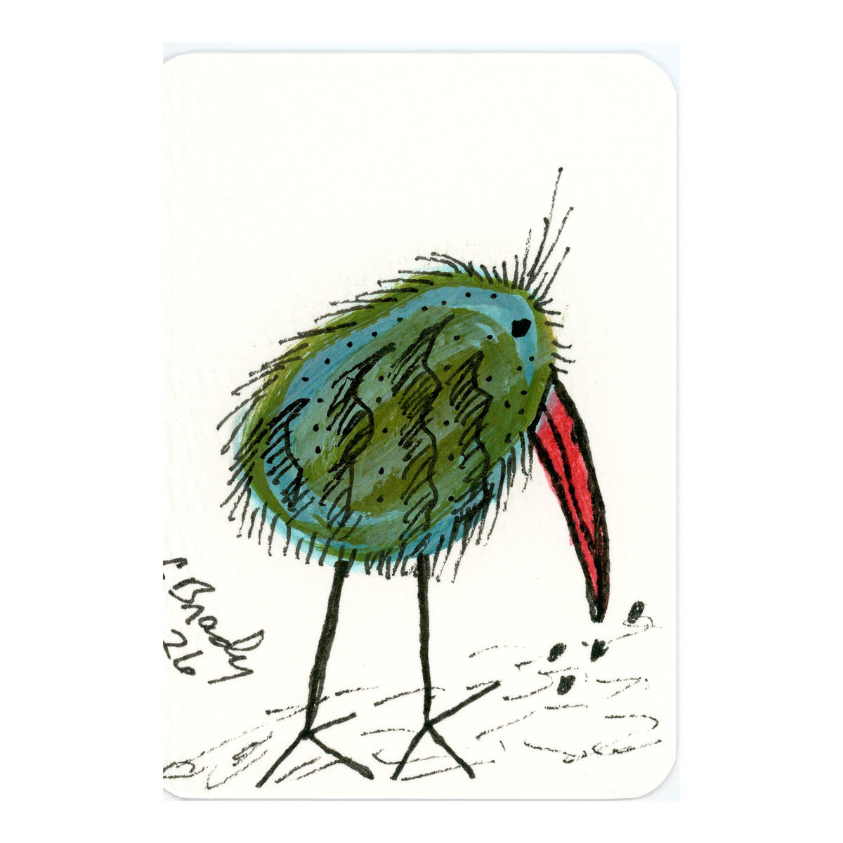 Tiny Perch Original -TPS-266 Bog Bird- 1 of 1 Original Art