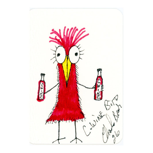 Tiny Perch Original -TPS-275 CWine Bird 1 of 1 Original Art