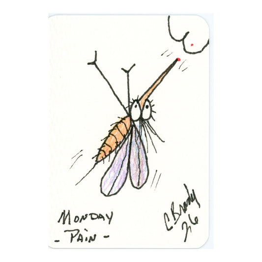 Tiny Perch Original -TPS-M36 | Monday’s a Pain  1 of 1 Original Art