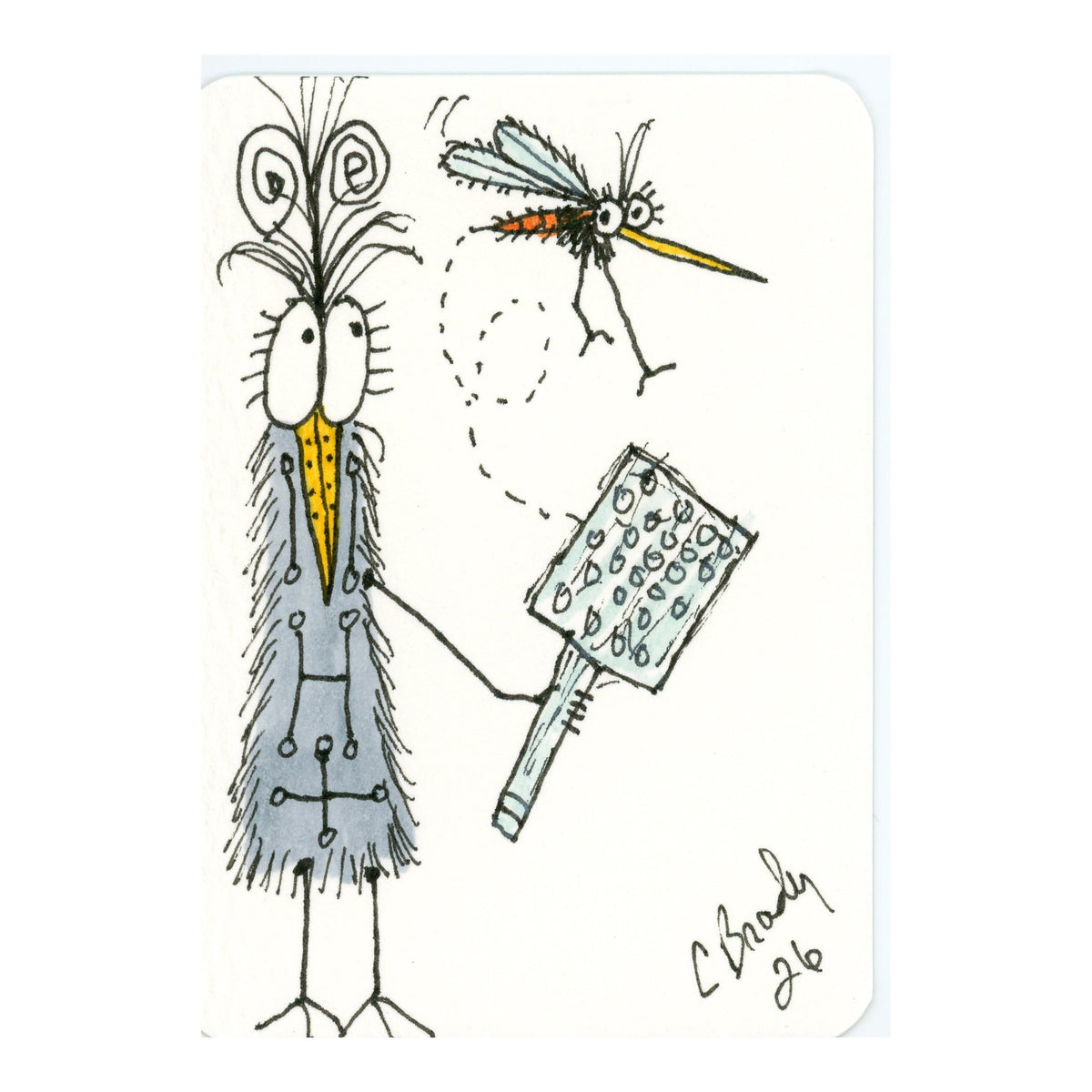 Tiny Perch Original TPS-M11 – Swatter Betty – 1-of-1 Original Art