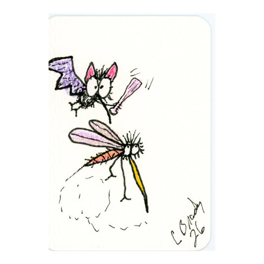 Tiny Perch Original TPS-M31 – Batting Benny – 1-of-1 Original Art
