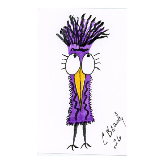 Tiny Perch Original - TPS-106 - Purple- 1 of 1 Original Art