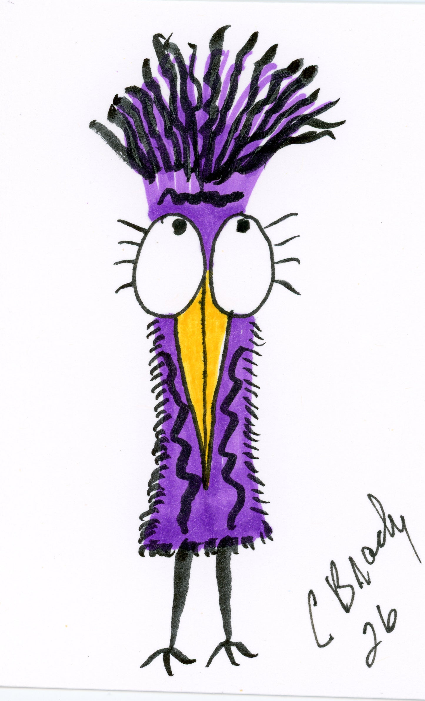 Tiny Perch Original - TPS-106 - Purple- 1 of 1 Original Art