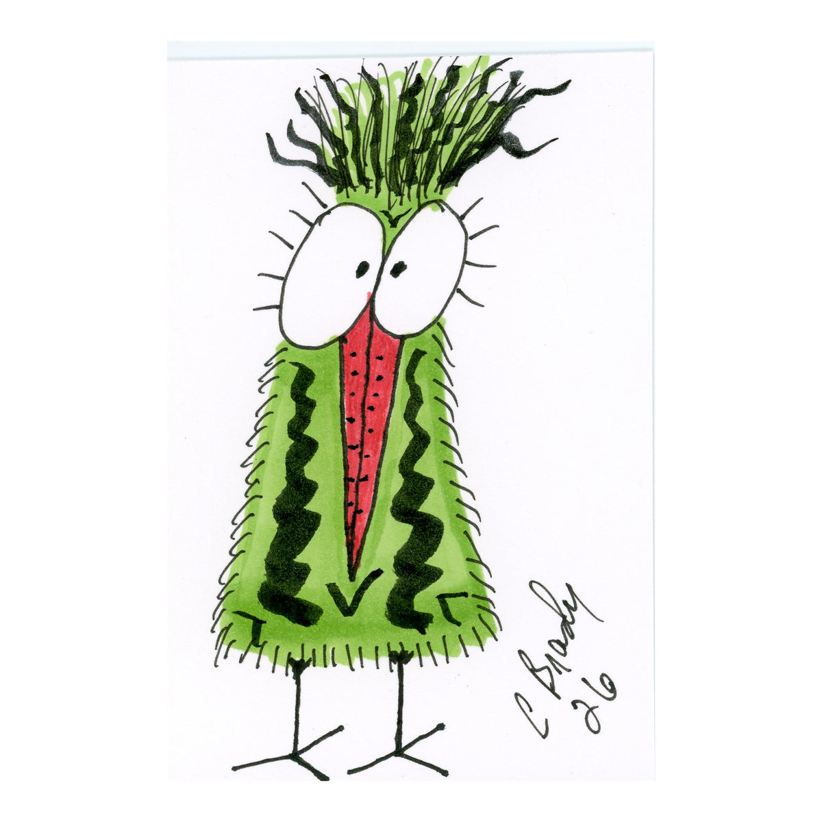 Tiny Perch Original - TPS120-Melon - 1 of 1 Original Art