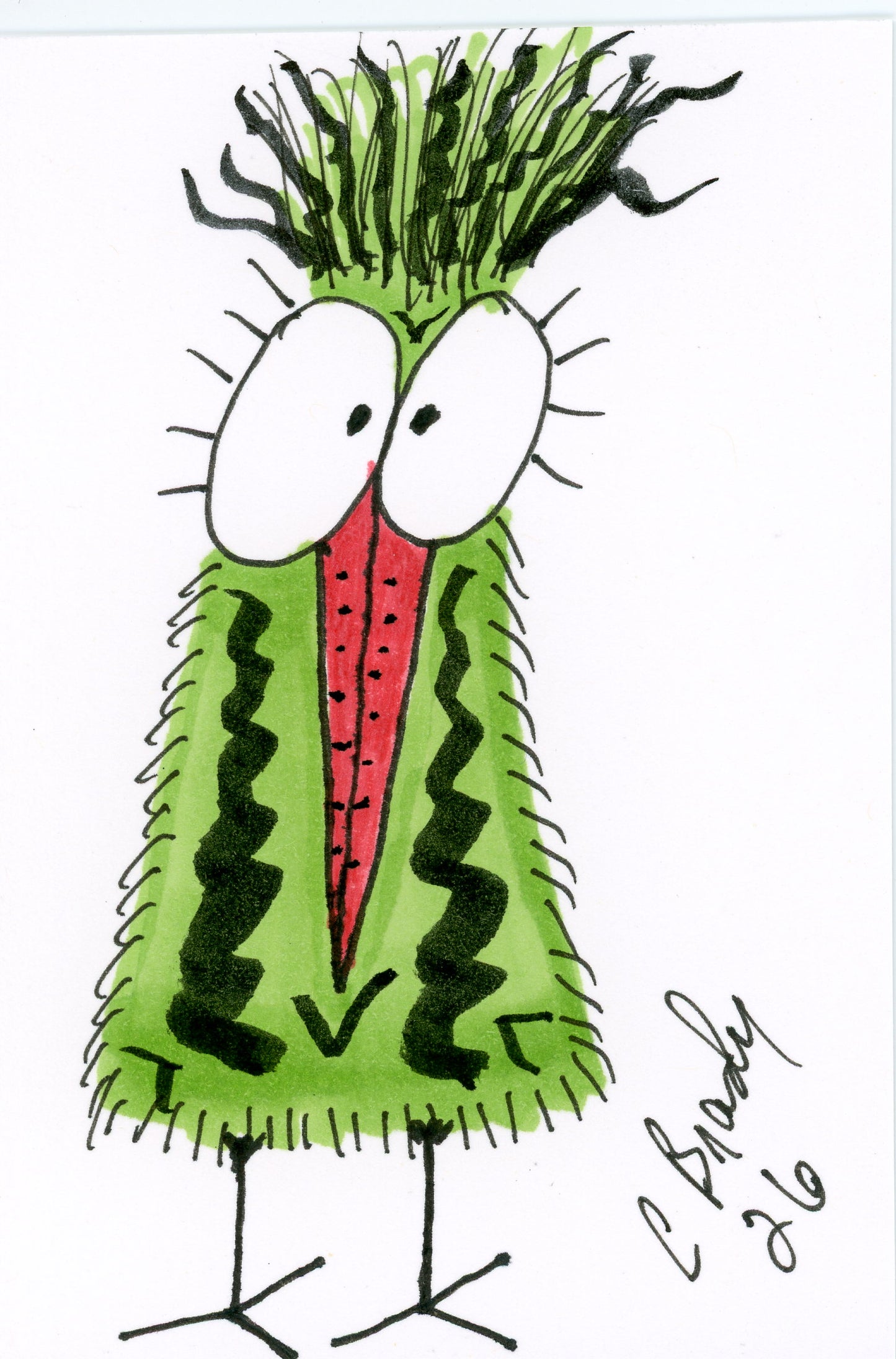 Tiny Perch Original - TPS120-Melon - 1 of 1 Original Art